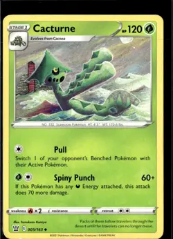 Pokemon Cacturne 005/163 Battle Styles Non Holo Uncommon 4 Card Lot - Image 1