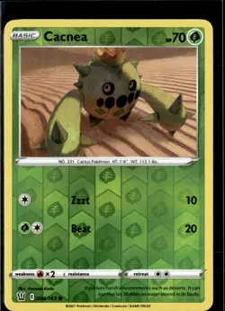 Pokemon Cacnea 004/163 Battle Styles Reverse Holo Common 3 Card Lot - Image 1