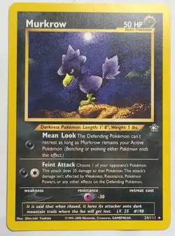Vintage Murkrow Star Rare Pokemon Card 2000 Neo Genesis Near Mint 24/111 - Image 1