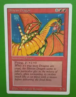 Magic the Gathering MTG Revised SHIVAN DRAGON LP/EX Rare 1994 Vintage Nice! - Image 1