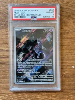 2023 Pokemon 151 SVP EN PSA 8 Mewtwo EX #052 Ultra Premium UPC Black Star Promo - Image 1