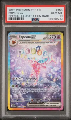 2025 POKEMON PRE EN-PRISMATIC EVOLUTIONS #155 ESPEON EX PSA 10 - Image 1