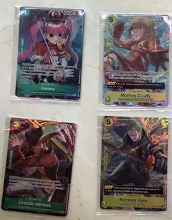 One Piece Card Game Lot Of 4 Sealed Promo Cards.. Luffy And More - Image 1
