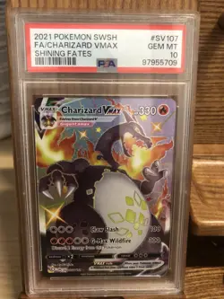 2021 POKEMON SWSH FA/CHARIZARD VMAX SHINNING FATES CARD#SV107 GEM MT PSA 10 - Image 3