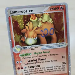FULL SWIRL 🌀💫HP DMG Camerupt ex 92/106 Emerald Holo Ultra Rare Pokemon Card - Image 1