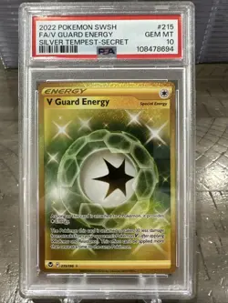 PSA 10 GEM MINT V Guard Energy 215/195 Silver Tempest Full Art Rare Pokemon Card - Image 1