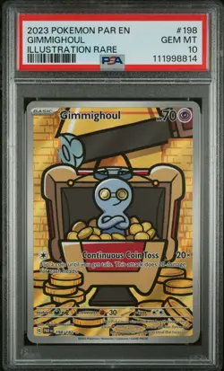 Gimmighoul 198/182 - Sv04 Paradox Rift Illustration Rare Pokemon Card - PSA 10 - Image 1