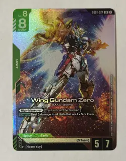 Gundam Card Game GD01 Newtype Rising GD01-024 LR Wing Gundam Zero TCG - Image 1