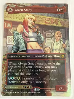 MTG Marvel's Spider-Man Gwen Stacy 0202 Foil (Borderless) NM SPM - Image 1