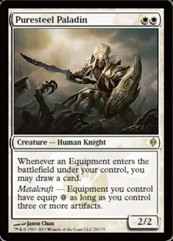 MTG - Puresteel Paladin - New Phyrexia - NM, English Magic FLAT RATE SHIP - Image 1
