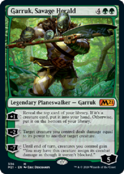 MTG Garruk, Savage Herald 336 FOIL Core Set 2021 MYTHIC RARE NM/M SKU#334 - Image 1