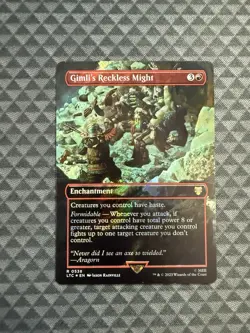 MTG Gimli’s Reckless Might #0538 Surge Foil Rare Commander: TLOTR (LTC) - Image 1