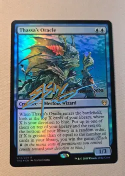 Thassa's Oracle NM* FOIL PRERELEASE THB Shadow Signed By Artist JESPER EISING - Image 1