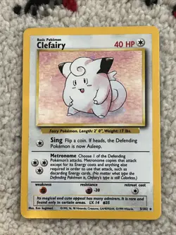 Pokemon TCG Clefairy Base Set 5/102 Holo Unlimited Holo Rare - Image 1