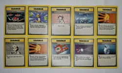 Vintage Pokemon Trainer Lot of 10 Base Set - Professor Oak, Pokedex - NM/LP - Image 1
