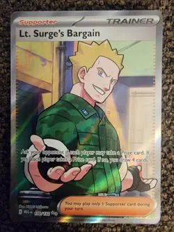 Lt. Surge's Bargain 170/132 Ultra Rare Full Art Pokemon Mega Evolution NM - Image 1