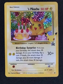 Birthday Pikachu Black Star Promo Celebrations 25th Anniversary Pokemon NM - Image 1