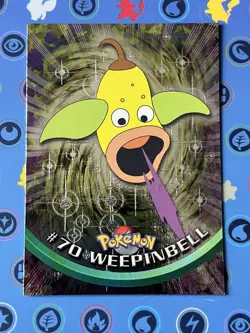 WEEPINBELL Pokemon Topps Black Logo TV Animation Edition Holo FOIL Textured - Image 1