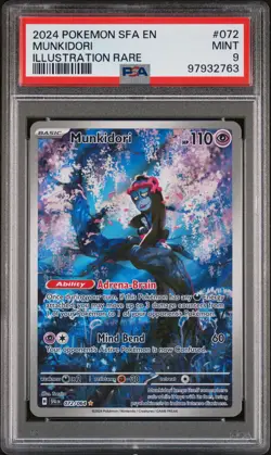 2024 POKEMON SFA EN-SHROUDED FABLE ILLUSTRATION RARE #072 MUNKIDORI PSA 9 - Image 1