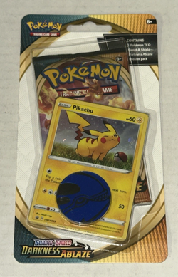 Pokemon TCG Sword & Shield Darkness Ablaze Booster Pack Pikachu + Coin SWSH039 - Image 1