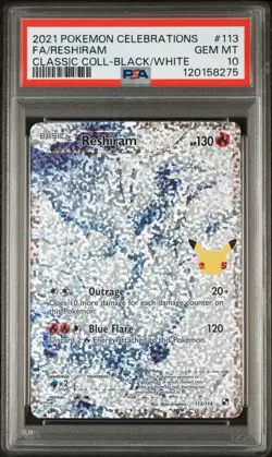 2021 Pokemon Celebrations Classic Collection #113 Full Art Reshiram PSA 10 💎 - Image 1