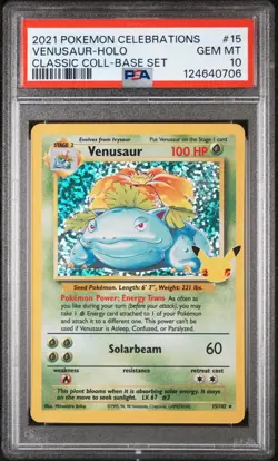 2021 POKEMON CELEBRATIONS CLASSIC COLLECTION #15 VENUSAUR PSA 10 - Image 1
