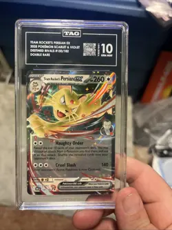 Pokemon TCG DESTINED RIVALS 150/182 DOUBLE RARE TEAM ROCKETS PERSIAN EX TAG 10 - Image 1