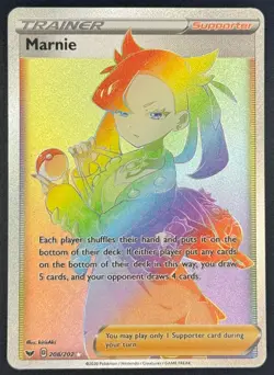 Marnie 208/202 Pokemon TCG SWSH01: Sword & Shield Base Set Secret Rare NM - Image 1