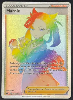 Marnie 208/202 Pokemon TCG SWSH01: Sword & Shield Base Set Secret Rare NM - Image 5