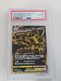 2020 POKEMON JAPANESE SWORD & SHIELD SHINY STAR V #328 FA/ETERNATUS VMAX PSA 10 - Image 1