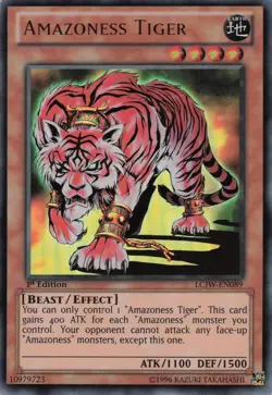 Yugioh Amazoness Tiger LCJW-EN089 Ultra Rare 1st Edition LP - Image 1