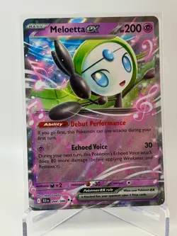 Pokemon TCG Card Meloetta ex 044/086 Black Bolt Double Rare - Image 1