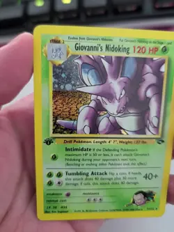 Pokemon TCG Giovanni's Nidoking Gym Challenge Holo Card 7/132 1st Edition MP - Image 2