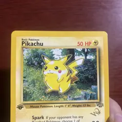 Pikachu W Stamp 60/64 1st Edition Jungle Duelist Promo Pokemon Card WOTC c576 - Image 2