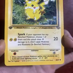Pikachu W Stamp 60/64 1st Edition Jungle Duelist Promo Pokemon Card WOTC c576 - Image 3