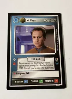 Star Trek CCG Personnel Federation Nonaligned Hogan Black Boarder Voyager Card - Image 1
