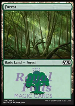 Forest #266 4x FOIL MTG M15 Core Set Basic Land MINT green - Image 1