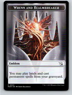 Magic the Gathering Token Wrenn and Realmbreaker Emblem March of the Machine MTG - Image 1