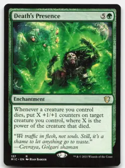 MTG Death's Presence R Commander: Innistrad: Midnight Hunt 137 LP - Image 1