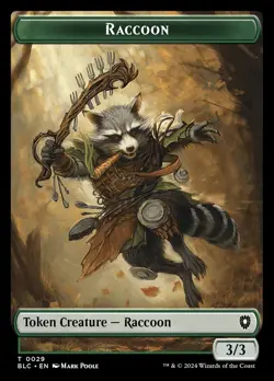 Rat - Raccoon 0019-0029 Double Sided Token Bloomburrow Commander MTG NM - Image 2