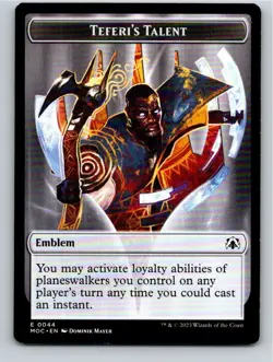 Magic the Gathering Token Teferi's Talent Emblem March of Machine Commander MTG - Image 1