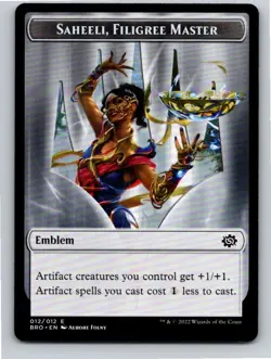 Magic the Gathering Token Saheeli, Filigree Master Emblem The Brothers' War MTG - Image 1