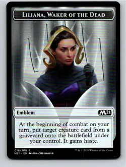 Magic the Gathering Token Liliana, Waker of the Dead Emblem Core Set 2021 MTG - Image 1