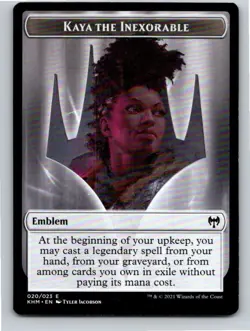 Magic the Gathering Token Kaya the Inexorable Emblem Kaldheim MTG Free Shipping - Image 1