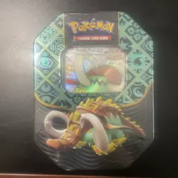 FACTORY SEALED-NEW- Pokemon TCG Paldean Fates Great Tusk ex Tin Bubble Mew - Image 1