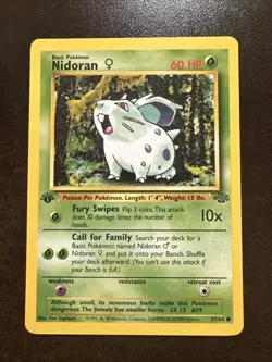 Nidoran 57/64 1st Edition NM Pokemon TCG Jungle WOTC - Image 1