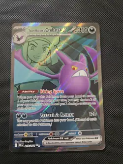 Pokemon TCG Team Rockets Crobat EX Full Art Card 217/182 Destined Rivals - Image 1
