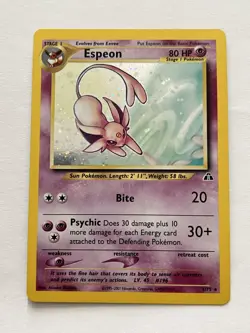 Pokemon TCG Espeon Holo Neo Discovery #1/75 NM/LP Clean Card Vintage - Image 1