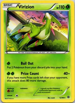 Virizion 12/98 Ancient Origins Holo Pokemon Card LP- - Image 1