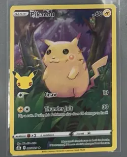 Pokemon TCG Celebrations Pikachu Card 5/25 Holographic, Near Mint Condition - Image 1